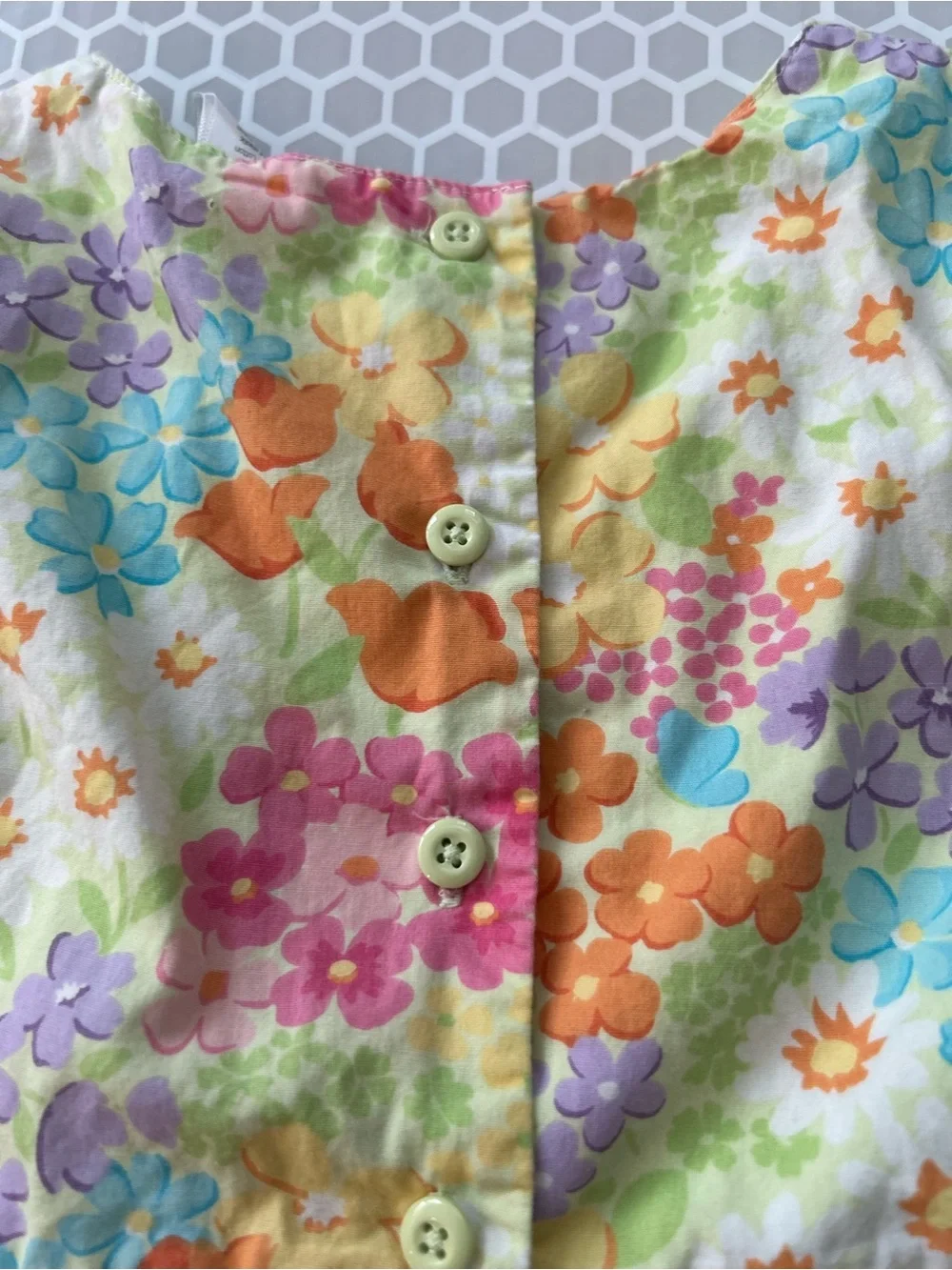 Gymboree Yellow Floral Smocked Dress with Orange, Pink & Purple Accents. Size 6